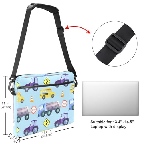 Maletín para autobús escolar y portátil multicolor con correa ajustable 6