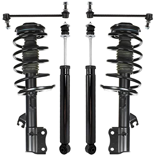 Image of Detroit Axle - 6pc Struts Shock Absorbers Kit for 2014-2019 Nissan Sentra S SL SR SV, Front Struts & Coil Spring, Rear Shock Absorbers, Front Sway Bars Replacement 2015 2016 2017 2018
