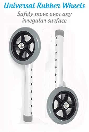 Deluxe Universal Walker Wheel Kit: 5 Inch Sport Wheels And Free Flexfit Ski Glides ($10 Value) #TOP2