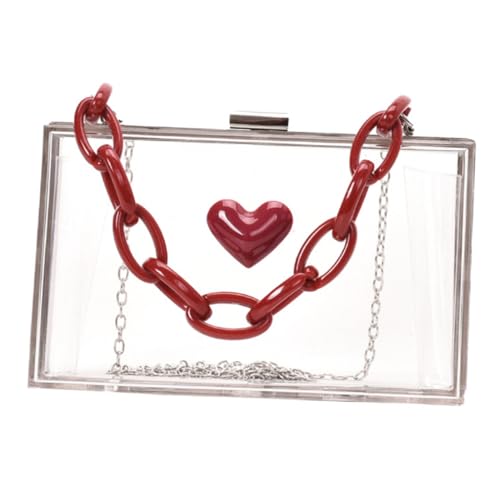 Pochette Soirée Transparent Acrylique Sac à Main Chaîne Métal