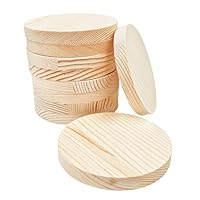 10 Stück Kiefernholz-Kreis-Plaketten, 8x1cm blanko unbehandelte runde Holzkreise Plaketten für Bastelprojekte, Gravierung, Holzbrennen, Malerei