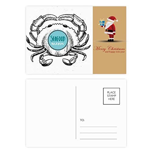 Cartes postales crabe et organisme marin pour remerciements de Noël - Lot de 20
