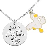 AHAETH Duck Gift For Women Necklace Girls Teens Funny Ducks Charm Themed Things Duck Necklace