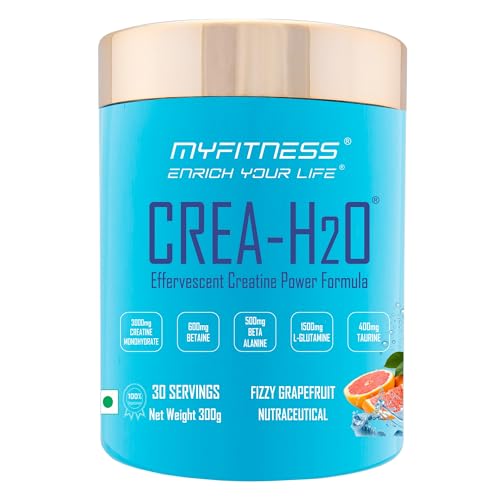 Image of Myfitness Creatine Powder Effervescent Pre Workout Power Formula | 300g | Creatine Monohydrate Powder With Betaine | Beta Alanine | L-Glutamine | Taurine | Electrolyte Blend (Fizzy Grapefruit)