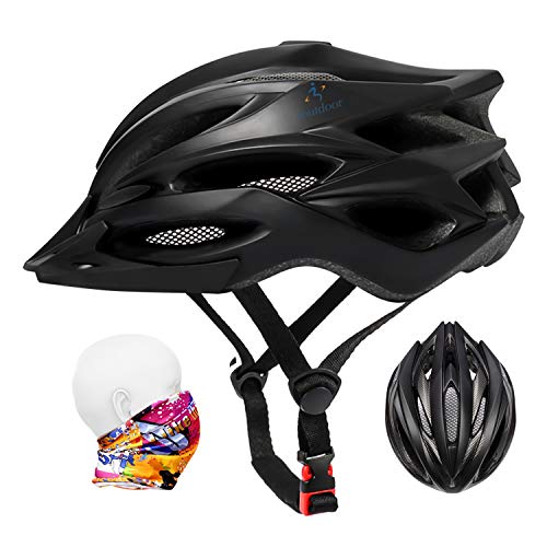 Casque de Vélo VTT Adulte, Casques de Vélo de Vélo Dames, Réglable 56-62 cm, Filet Anti-Insectes, Visière Détachable, Léger 22 évents Casque de Vélo...