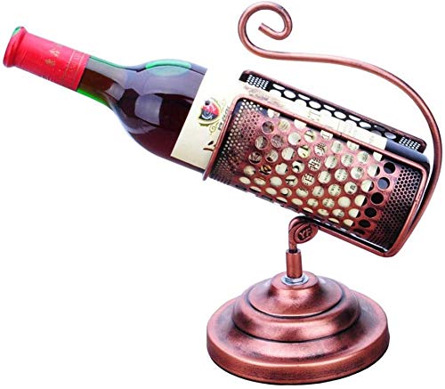 Soporte decorativo de vino de hierro forjado miniatura 1