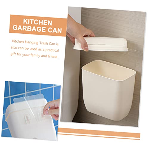 Caneca de basura de cocina para colgar en pared, blanco miniatura 2
