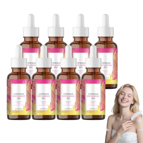 Aceite de Cyperus rotundus - Aceite inhibidor del vello con Cyperus rotundus, suero corporal suavizante, ayuda a frenar el crecimiento del vello corporal, hidrata y suaviza la piel (8 botellas)