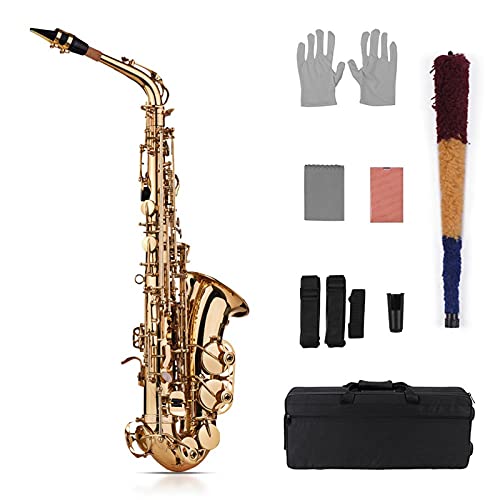 Saxofoon Eb Alto Saxofoon Sax Messing gelakt goud 802 Key Type Woodwind-instrument met gevoerde draagtas handschoenen… - Image 4