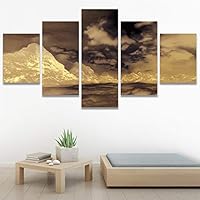 SIGNWIN 5 Panel Canvas Wall Art Modern Art Expressive Landscape Modern Mountain Top Multicolor Photography for Home Decorations Ready to Hang - 60