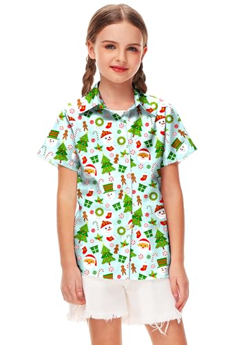 Image of Remimi Unisex Kids Halloween Shirt Boys Pumpkin Ghost Shirts Hawaii Button Up Tops 5-14 Years