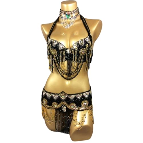 Costume tribal à soutien-gorge rembourré et ceinture de scène scintillante