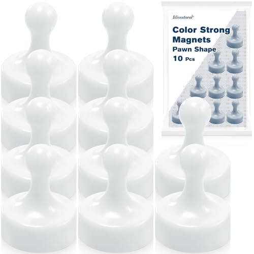 Blissstorm 6/10/20/30/50個セット 強力マグネットピン多数の色ネオジム磁石可愛い 便利な小物 冷蔵庫用マグネット、ホワイトボード 磁石押しピン、オフィス、ッチン、教室、事務所、地図 掲示板用 プッシュピン (10, 白)