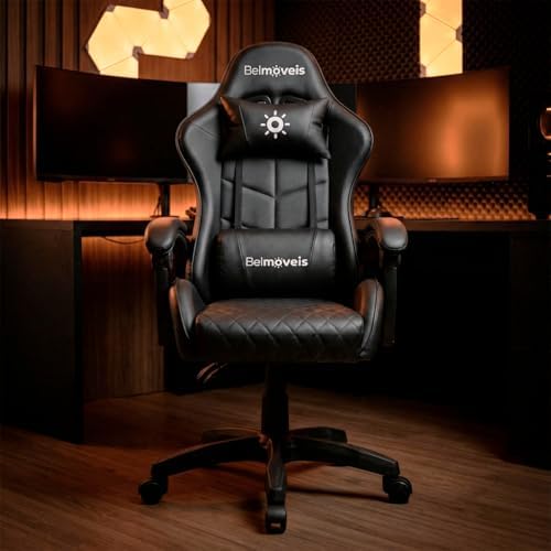 Cadeira Gamer Belmóveis Confort BM4 Reclinável 150 Graus Ergonômi...