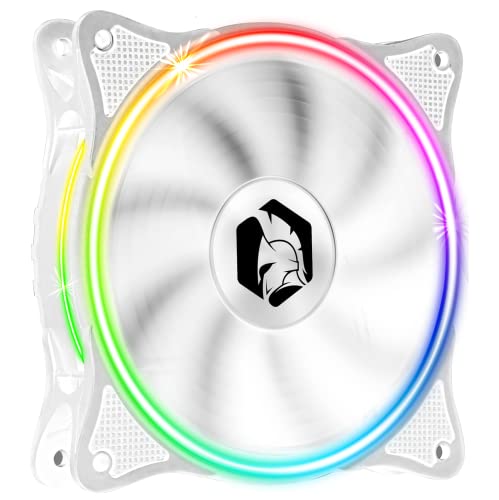 EMPIRE GAMING - Ventilador de Caja PC Gamer 1x120 MM - Flujo de aire elevado - RGB Direccionable LED PWM 3 Pines 5 V - Dual Loop – Silencioso – Refrigeración 12 CM - Blanco