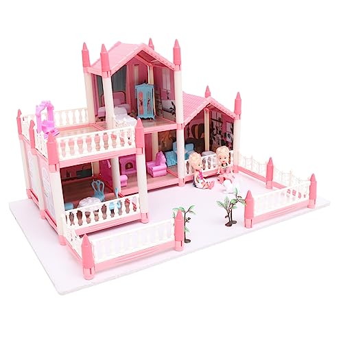 HANABASS 1 Juego Juguetes de la Princesa del Castillo pequeños Kits de casa Juguetes de minatura para Kits de casa en Miniatura Kit de miniaturas Villa de muñeca el plastico Rosa