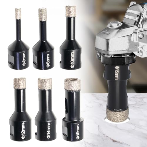 Broca corona 6mm con rosca M14 para vidrio y mármol miniatura 5