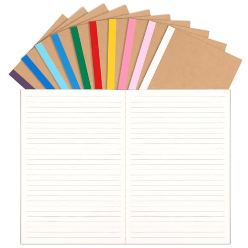 Carnet de composition A5 ligné lot de 10 cahiers kraft pour bureau