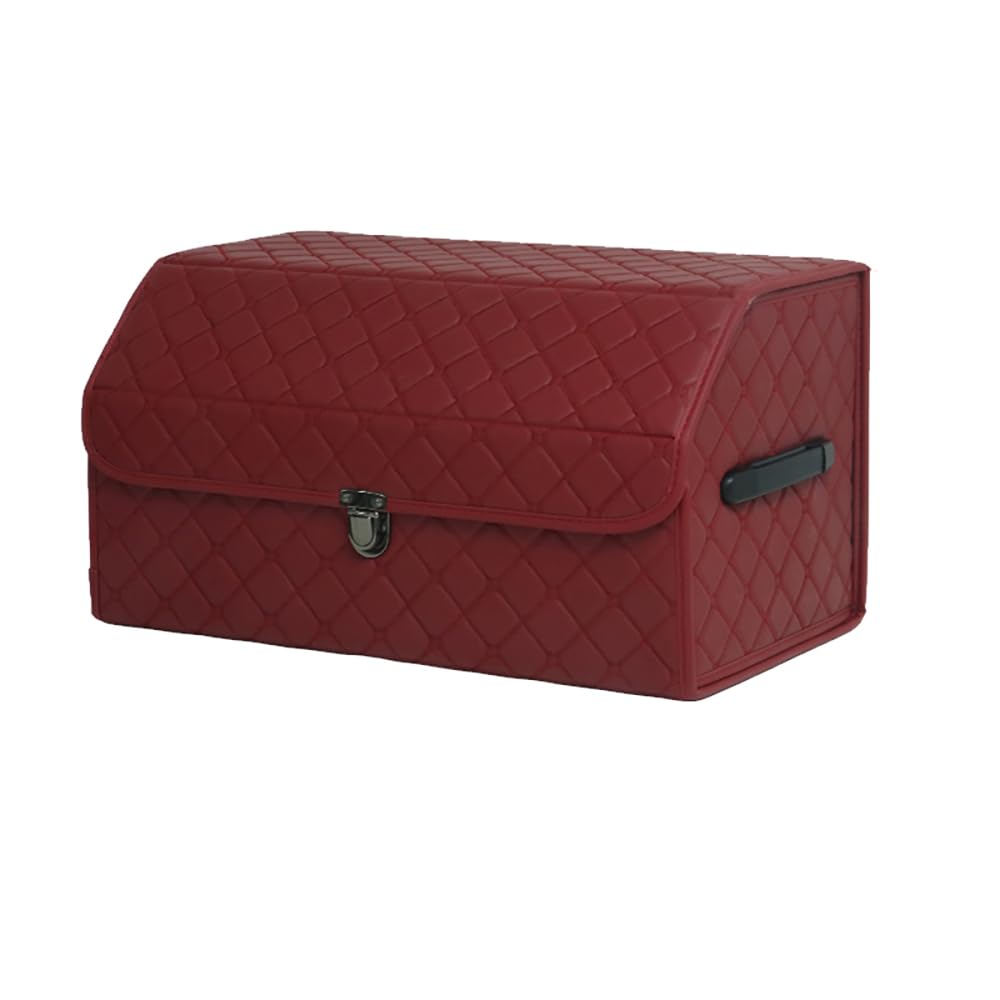 Cuero Organizadores de baúles Bolsas para Maletero del Coche Plegable Almacenamiento y organización para To-yota Corolla Sequoia CHR Raize Noah Handlander,E/Red-M