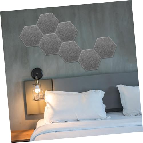 Kisangel 8 piezas Paneles Acústicos Hexagonales Absorbentes de Sonido para Reducción de Ruido en Pared para Oficina y Estudio en Casa Gris Oscuro miniatura 6