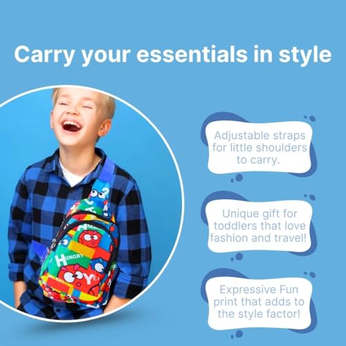 Image of Cots and Cuddles 1pcCartoon Print Colourful Cross body Bags for Boys and Girls Kids School, Picnic, Return Gifts, Office (1pc Crossbody bag)