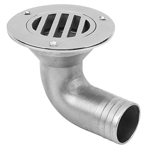VGEBY Marine Boat Yacht Bodendeck Abfluss Scupper Edelstahl 90 Grad Boot Bodendeck Wasserablauf(38MM)