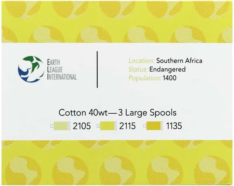 Aurifil Thread Color Builder 2021 Endangered Species Awareness Series - 3 Large Spools of 40wt Cotton Thread 1,094 Yards Each in Colorway (African Wild Dog Yellow, 2105-2115 - 1135