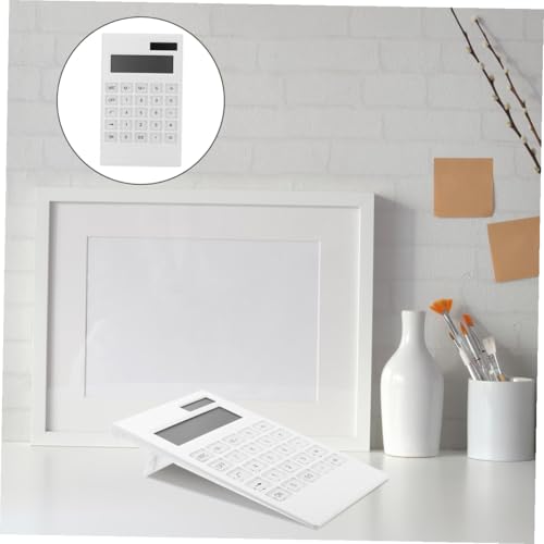 Calculadora sin batería portátil ecológica con panel solar y botones grandes 5