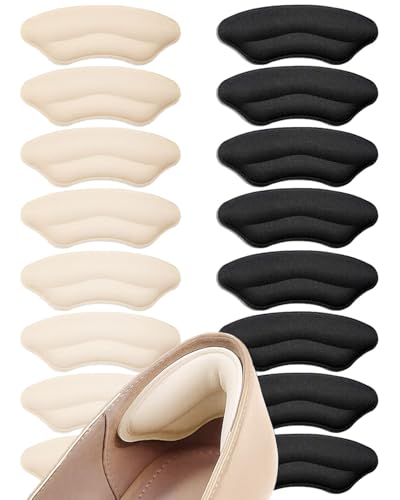 8 Pairs Heel Pads for Shoes Heel Grips Liner, Soft Heel Cushion Pads Heel Inserts for Shoes Too Big...