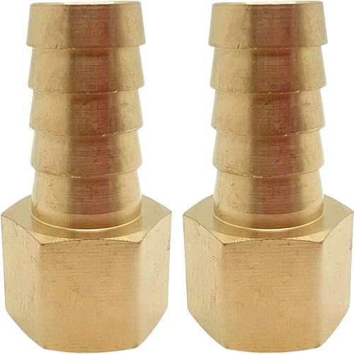 2PCS Brass Hose Fittings 3/8" NPT Female to 1/2" Barb Adapter for Air Fuel Oil Line by CX WONDERLAND