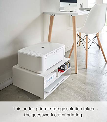 Yamazaki Home Desktop Printer Stand - Computer Accessory Office Organizer, Steel, Minimal Assembly Req. #TOP1