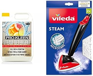 Pro-Kleen Steam Detergent  Citrus Fragrance, High Concentrate Cleaning Solution with Built in Water Softener-Suitable for All Electric Mop Machines 5L