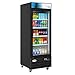 KoolMore MDR-1GD-23C Commercial Glass 1 Door Display Refrigerator Merchandiser - Upright Beverage Cooler with LED Lighting - 23 Cu. Ft., Black