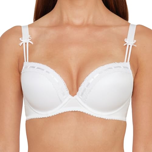 Susa Damen Dirndl BH, Blickdicht, Weiß (003), 75A