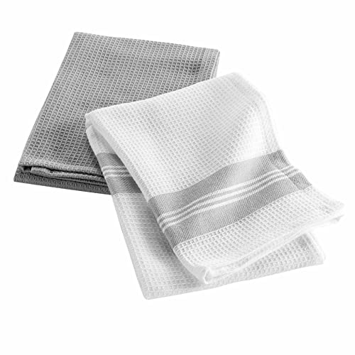 douceur d'intérieur, 2 Torchons (50 x 70 cm) Déjeuner, Coton Nid D'Abeille