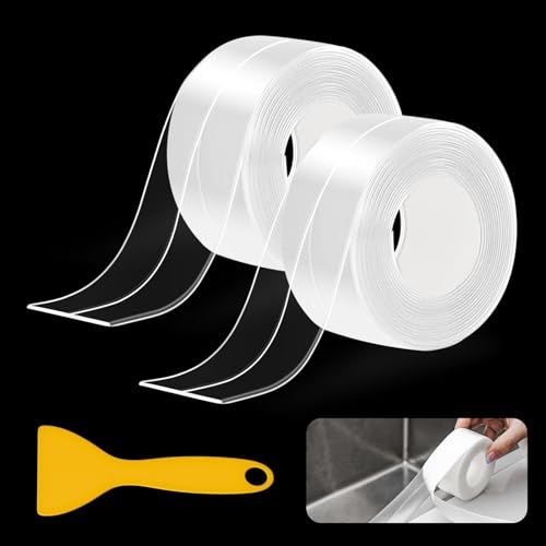 Comparison: Best Sealant For Undermount Sink 8 Fixmend Clear Caulk Tape, 2 Roll Transparent Caulk Strip Waterproof Self Adhesive, Caulking Sealant Tape for Kitchen, Countertop, Bathroom, Sink, Shower, Bathtub, Toilet Edge Protector(1.5" x 10.5Ft)