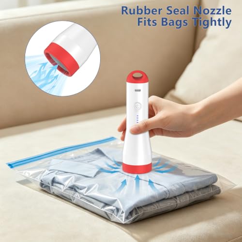 Image of Vacuum Seal Bags for Clothing with Rechargeable Electric Pump,16Pcs