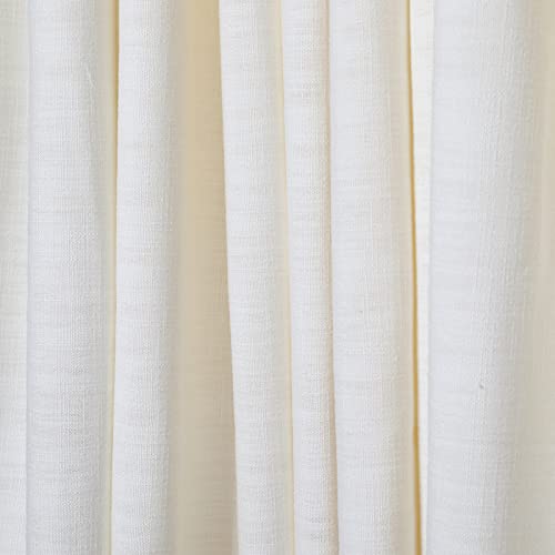 Chadmade Linen Cotton 2 Panels 50 Inch Wide By 144 Inch Long Curtains Room Darkening Pinch Pleated Draperies Living Room Patio Sliding Door Extra Long Drapes, Cream Beige, Cary Collection #TOP1