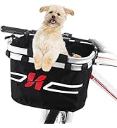 Lixada Bicycle Front Basket Small Pet Cat Dog Carrier Bicycle Handlebar Front Basket - Folding De...