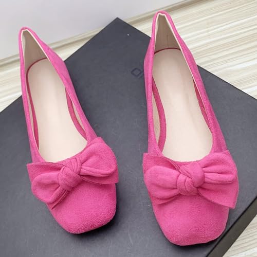 Stunner Women's Cute Bowtie Square Toe Dress Ballets Flat Classical Slip on Casual Flats Shoes2