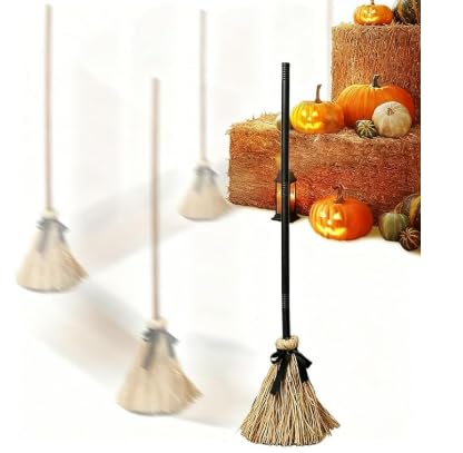 Witches Broom, Moving Witches Broom with Lights Dancing Halloween Magic Brooms Party Decorations for Indoor Outdoor