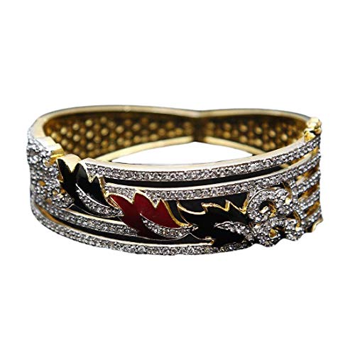 Bracelet en oxyde de zirconium plaqué or fin Kadaa Chudi pour femme