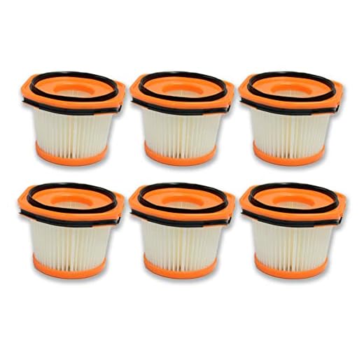 PUREBURG 6-Pack Replacement Vacuum Filters Compatible with Shark WANDVAC System Cordless Vacuum , WS620, WS630, WS632, WS632BLBRN, WS632GDBRN, WS632GNBRN, WS632PKBRN, WS632RGBRN, Part # XFFWV360