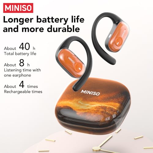 Image of MINISO MS185 Open Ear Headphone,Wireless Earbuds Stereo Sound Bluetooth 5.4,Adjustable Earhook Earphones 40 Hours of Playtime with Microphone,fit for Running, Sports, Exercise