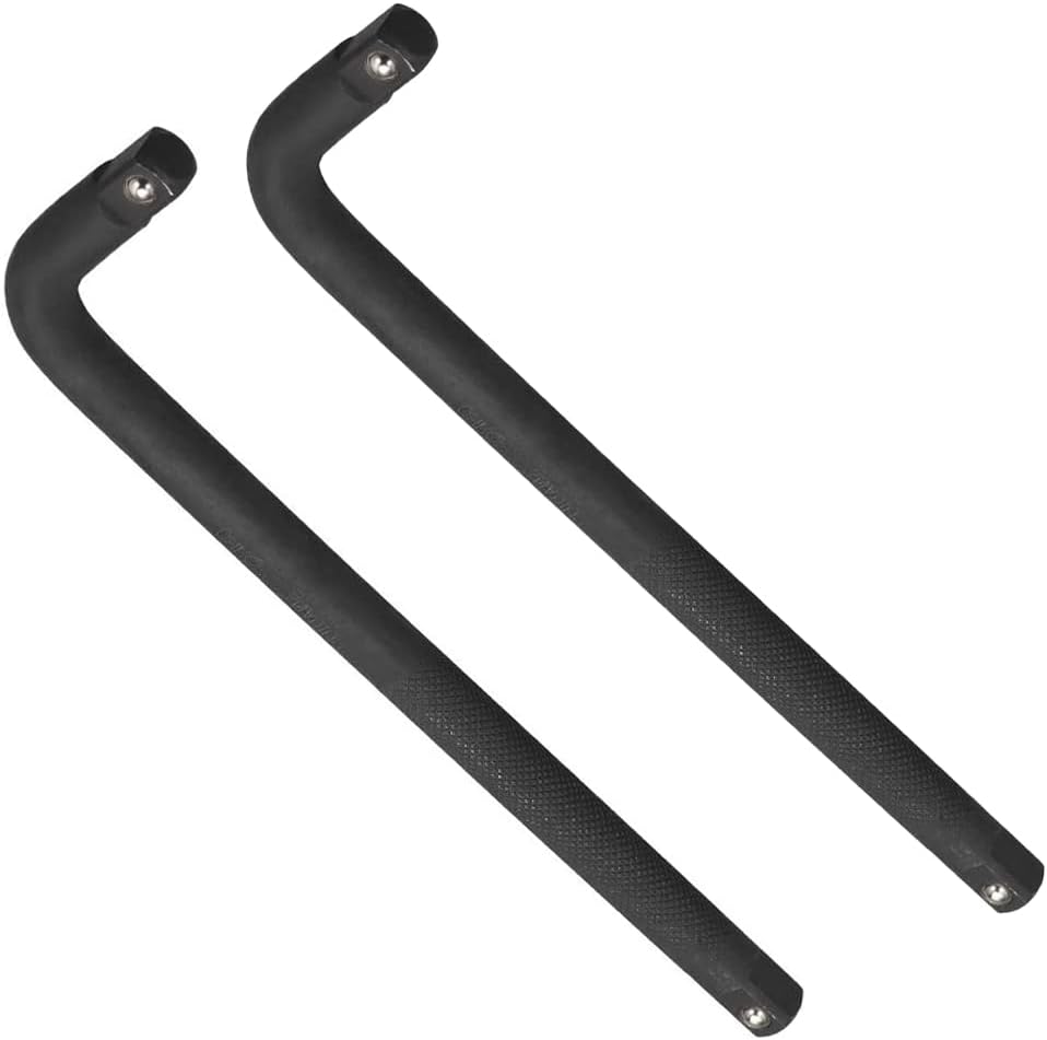 Utoolmart Socket Wrench, 1/2-inch Drive Square End L Shape Extension Handle (300mm Long) 2Pcs