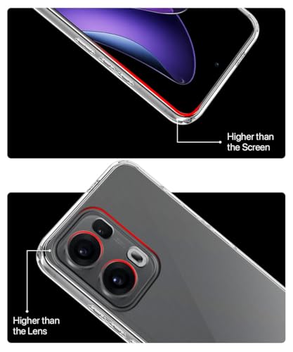 Image of WOW IMAGINE Transparent Back Cover Case for Oppo Reno 13 Pro 5G | Raised Bumps for Full Device & Camera Protection Shockproof TPU Silicone Back Case Mobile Cover - Transparent