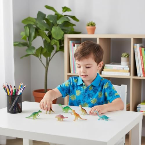 Image of PATPAT 16Pcs Glow-in-the-Dark Mini Dinosaur Toy Set, 5-7cm Luminous PVC Miniature Dino Figurines, Small Dinosaur Toys for Kids 3-5 Room Decor Items, Birthday Return Gift for Kids