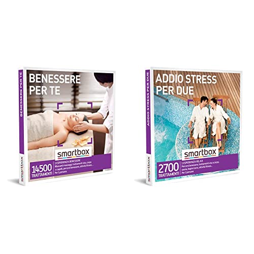 smartbox Cofanetto Regalo Benessere per Te Idea Regalo per Ogni Occasione & Cofanetto Regalo Addio Stress per Due Idea Regalo per la Coppia 1 Esperienza Wellness per 2 Persone
