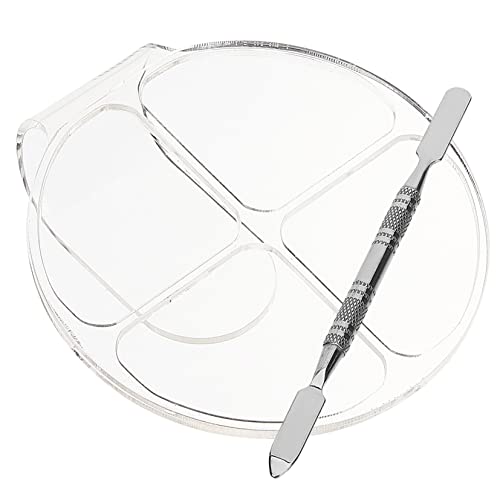 IWOWHERO Sturdy Acrylic Makeup Palette Spatulas 2-piece Set for Nail Art Cosmetics