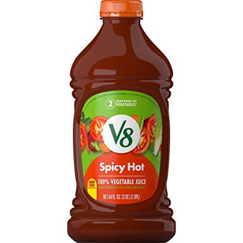 V8 Spicy Hot 100% Vegetable Juice, 64 Fl Oz Bottle (Case Of 6) #TOP7